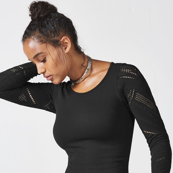Fabletics Tops - Fabletics Isabella Seamless L/S Top Black Like New